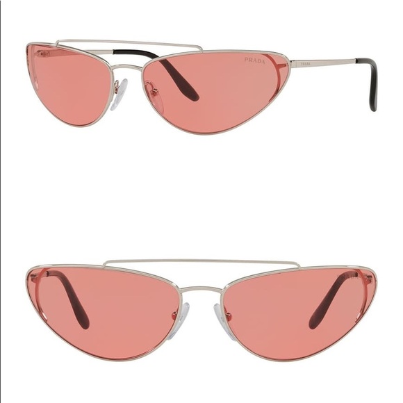 Prada Accessories - NWT Prada 66mm Irregular Cat Eye Sunglasses Pink